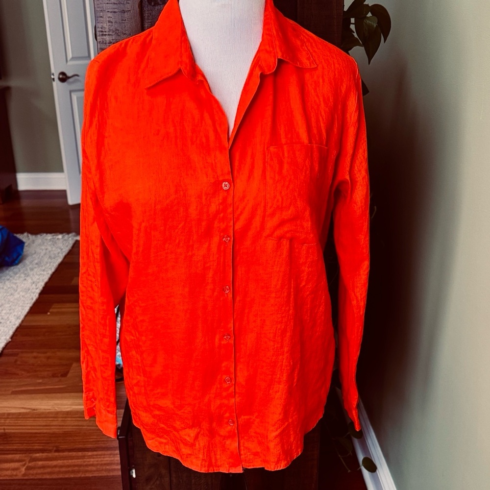 Saks Fifth Avenue Bold Orange Shirt